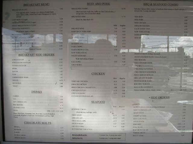 BOB'S�̃��j���[